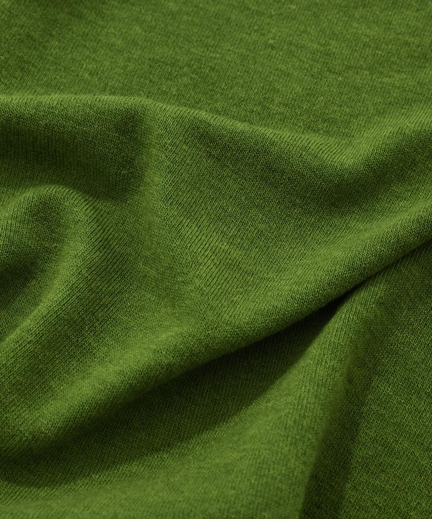 FALLETT Wool Tencel Turtleneck Long Sleeve Green