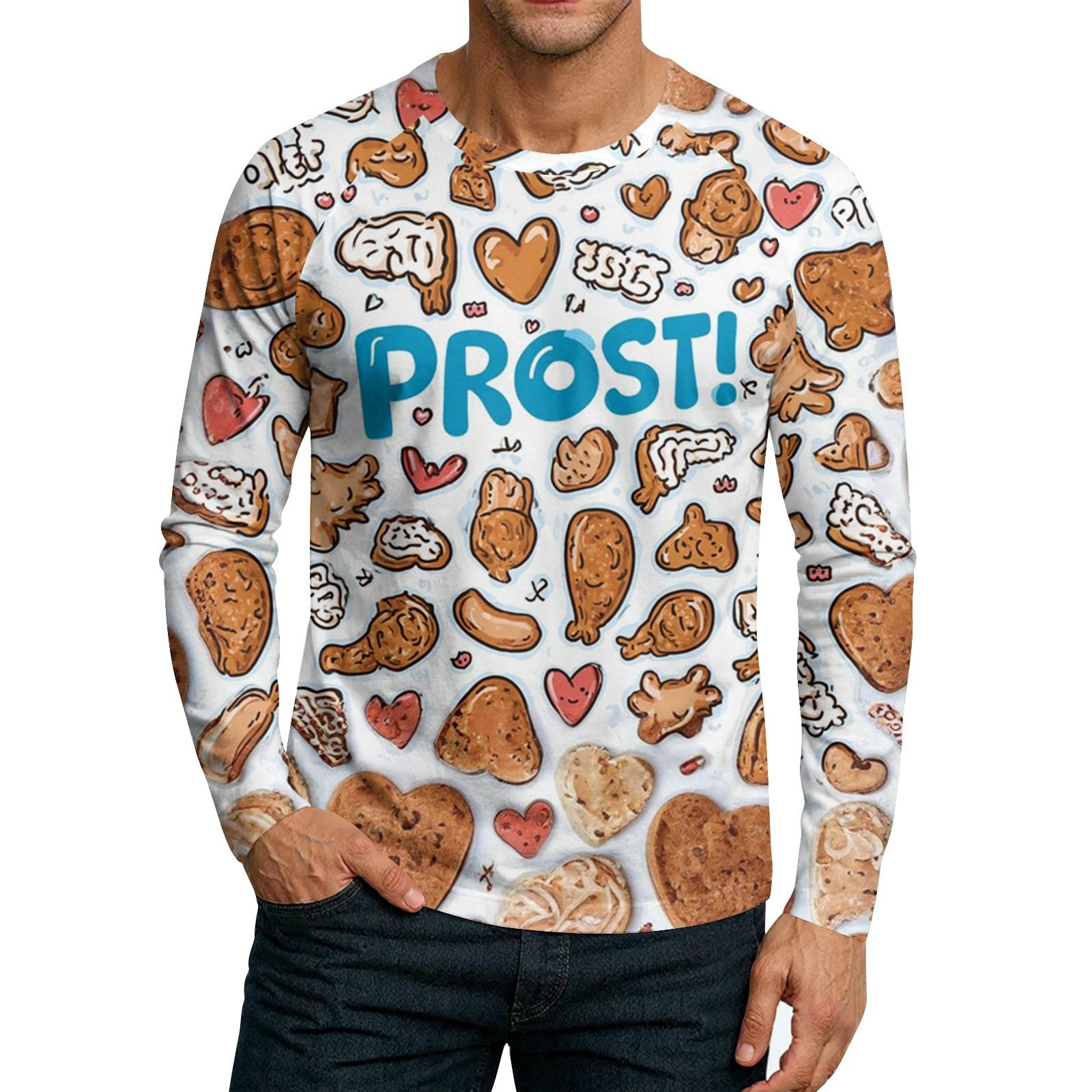 

Men s Round Neck Plunger Long Sleeve T-Shirt Top M шафрановий