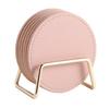 Waterproof PU Leather Cork Coaster Tabletop Protection Spill-proof Drink Cup Mat Non Slip Holder Set Coffee Mug Cushions Bar