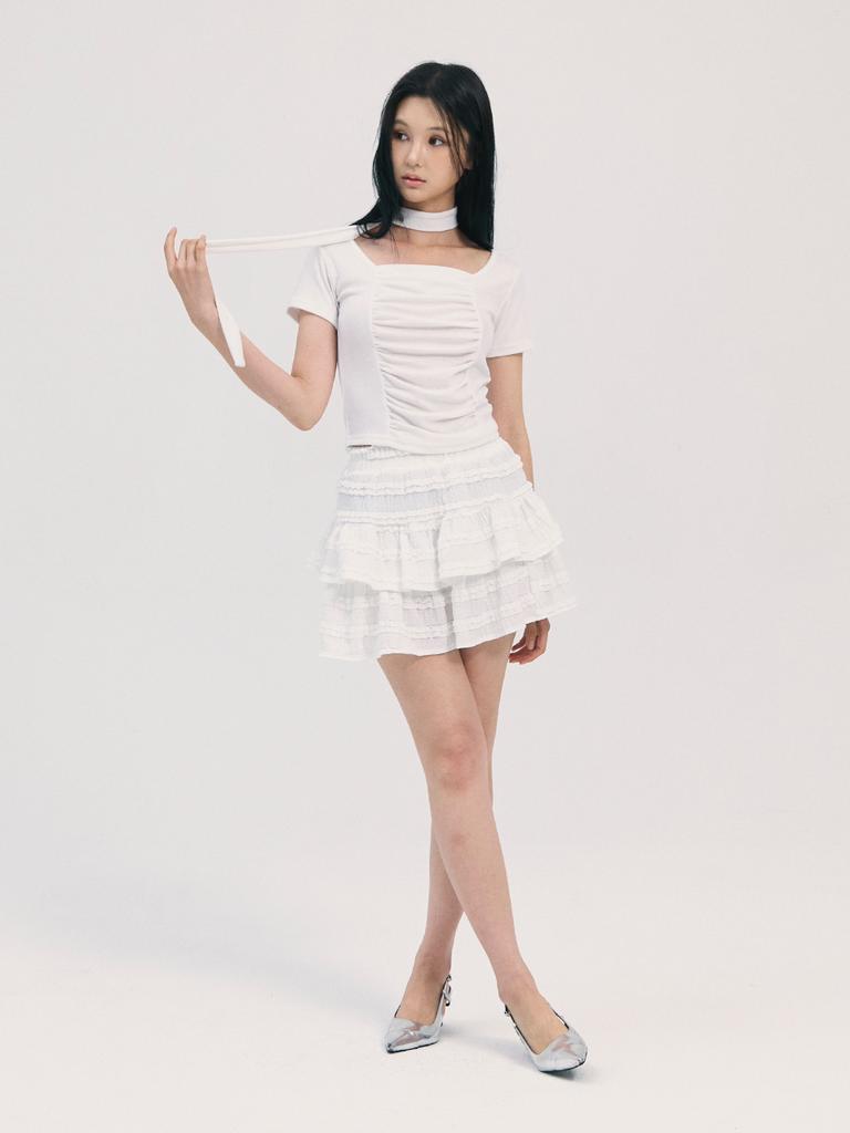 B ABLE TWO Noa Scarf Top-White