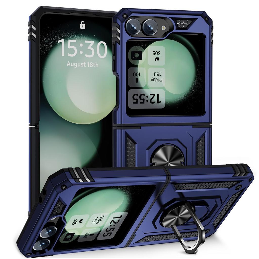 Samsung Z Flip6/7 Voják Anti-drop Magnetický kryt telefonu s krytem se stojánkem