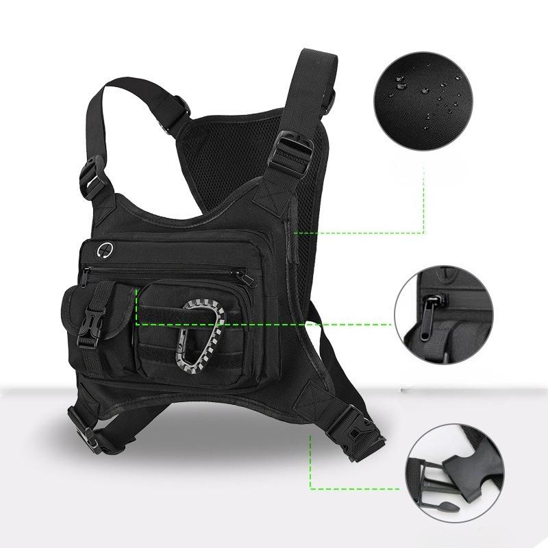 1 Stück Taktische Brusttasche für Herren Laufrucksack Multifunktionaler Westengurt Taktische Weste Wasserdicht und verschleißfest