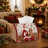 1pc Classic Vintage Holiday Tissue Box - Santa Claus Deer Bird Napkin Storage Box, Suitable for Rolls/Facial Tissues, Multi-Functional Storage Box for