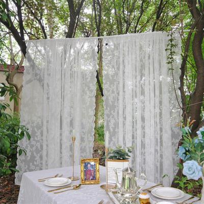 1 Panel Floral Lace Curtain Romantic Semi Sheer Lacy Shades Curtains for Living Room Elegant Window Drapes Rod Pocket Curtain