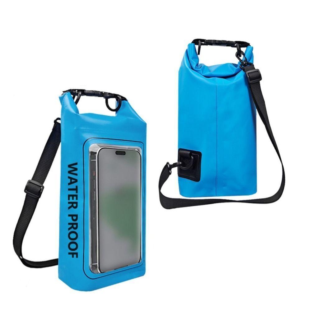2L New PVC Clip Swimming Waterproof Bag Outdoor Mesh Material Messenger Bag 2-In-1 Beach Cell Phone Bag