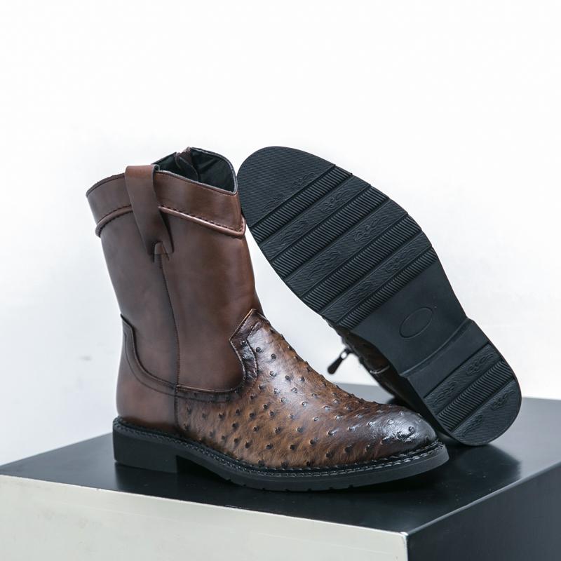 Golden Sapling Men's Boots Western Style Punk Shoes Casual Men Chelsea Boot Classics Leisure Flats Platform Footwear