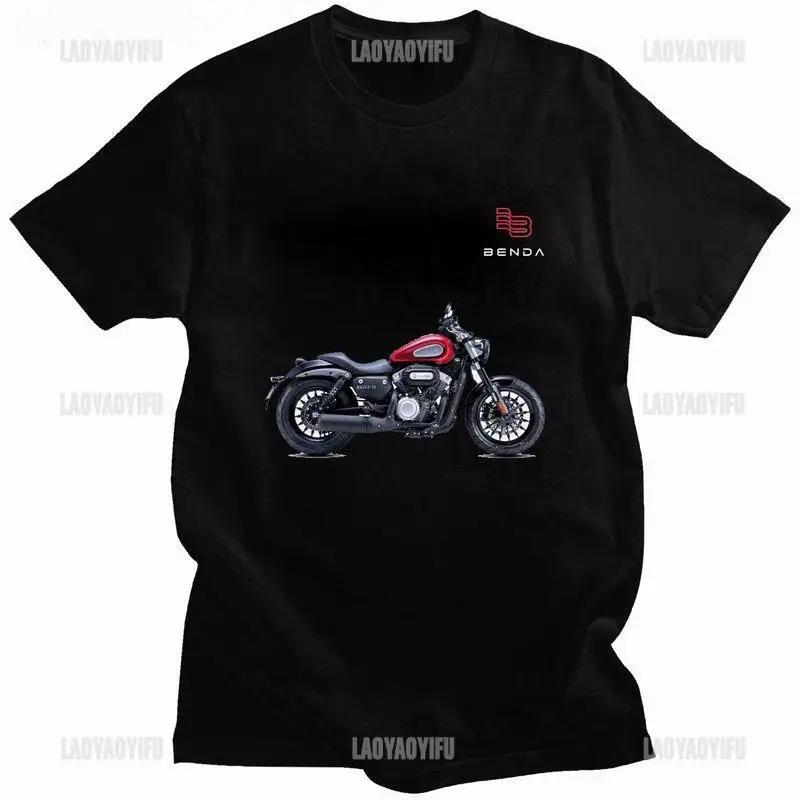 

Benda Chinese Motorcycle Brand Printed T-shirt Classic Vintage Motorcyclist T Shirt Aesthetic Tee harajuku oversized tshirt S чорний