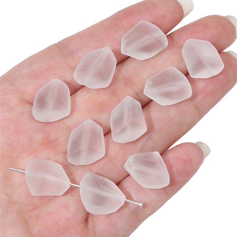 12x15mm Frosted Glass Faceted Beads for DIY Bracelets & Necklaces