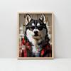 Plakat Husky W Okularach Plakat Husky W Okularach, 70X100 Cm, Rama Aluminiowa Czarna, Papier Matowy 230 Gsm