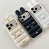 Down Feather 3D Ears Rabbit iPhone 15/16/17 Pro Max Anti-Drop Case