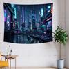Neon Cyberpunk City Tapestry - Futuristic Art Design,Perfect Gift for Home and Dormitory,Fashionable and Unique Wall Decorations