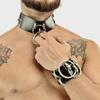 Fashion PU Leather Armband Bracelet Harness Necklace for Sexy Men BDSM Bondage Body Arm Rings Erotic Rave Vintage Punk Jewelry