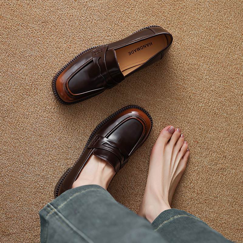 Krazing Pot Cow Skin Round Toe Size 42 Loafers Med Heels Slip On Gladiator Gladiator Autumn Pumps