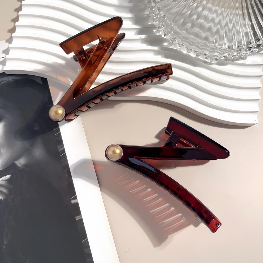 2025 neue simulierte Perle große Haar Klaue Clips für Frauen Mädchen dickes Haar Mode große Z-Form Fang Haarnadel Zubehör Sommer