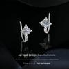 Eight-Pointed Star Moissanite Stud Earrings In S925 Sterling Silver - Women’s Mori Style Ear Jewelry