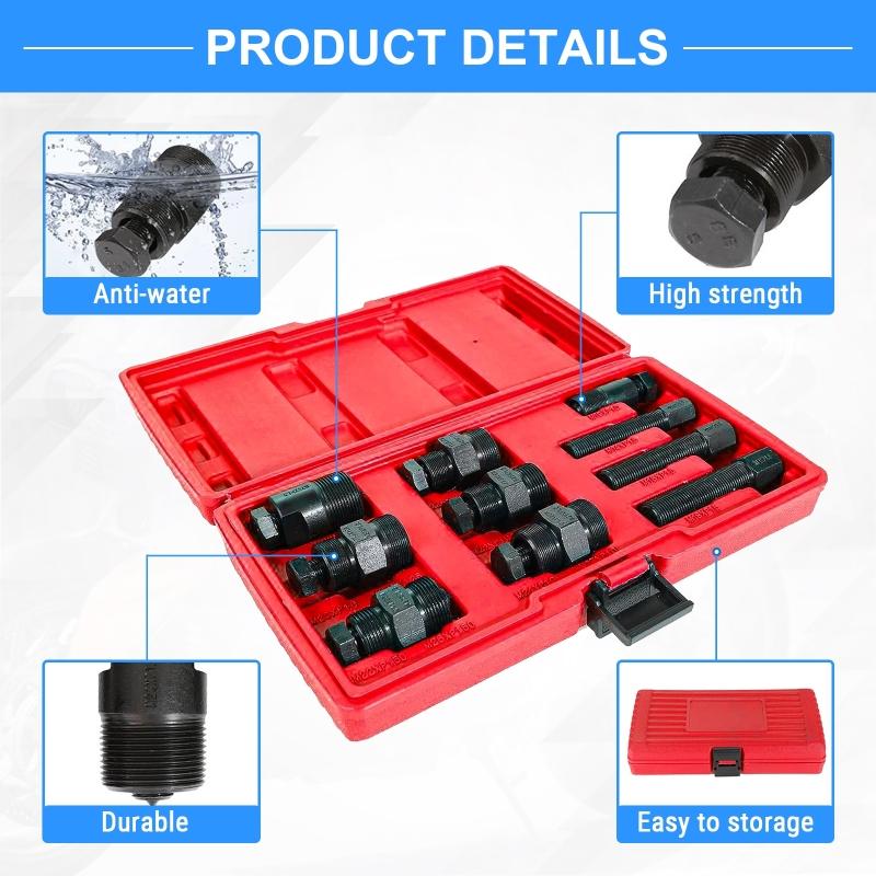 10Pcs Red Plastic Case Motorcycle Repair Tool Electromagnetic Machine Puller Flywheel Puller Set Motorbike Repair Remover