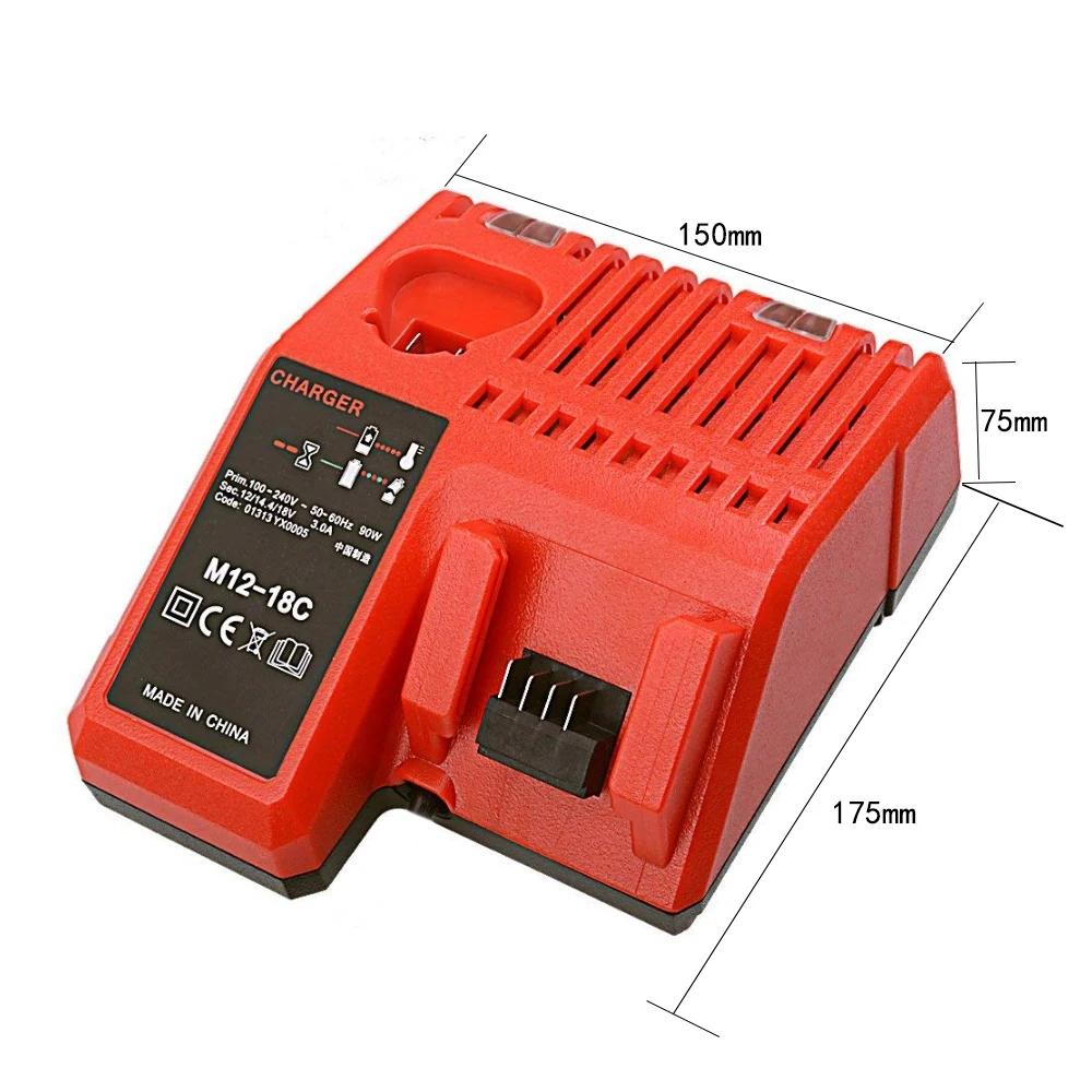 Professional M12-18C Li-ion Battery Charger for Milwaukee 12 V 14.4V 18V C1418C 48-11-1815/1828/1840 M18 M14 M12 Lithium Battery