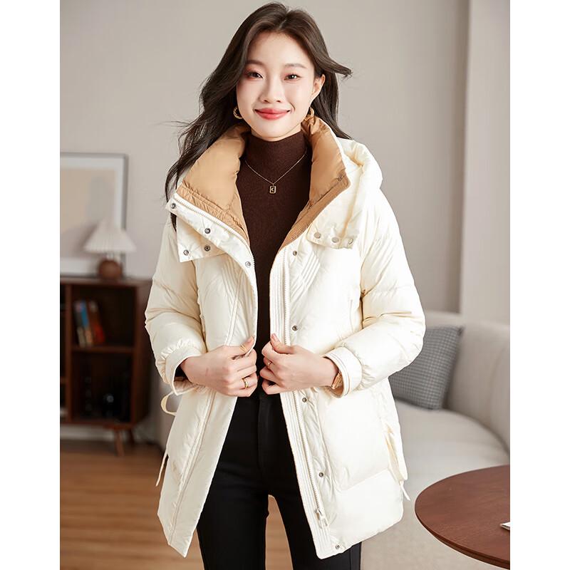 

Женский пуховик средней длины с капюшоном FengXun FXJH3508 175/2XL