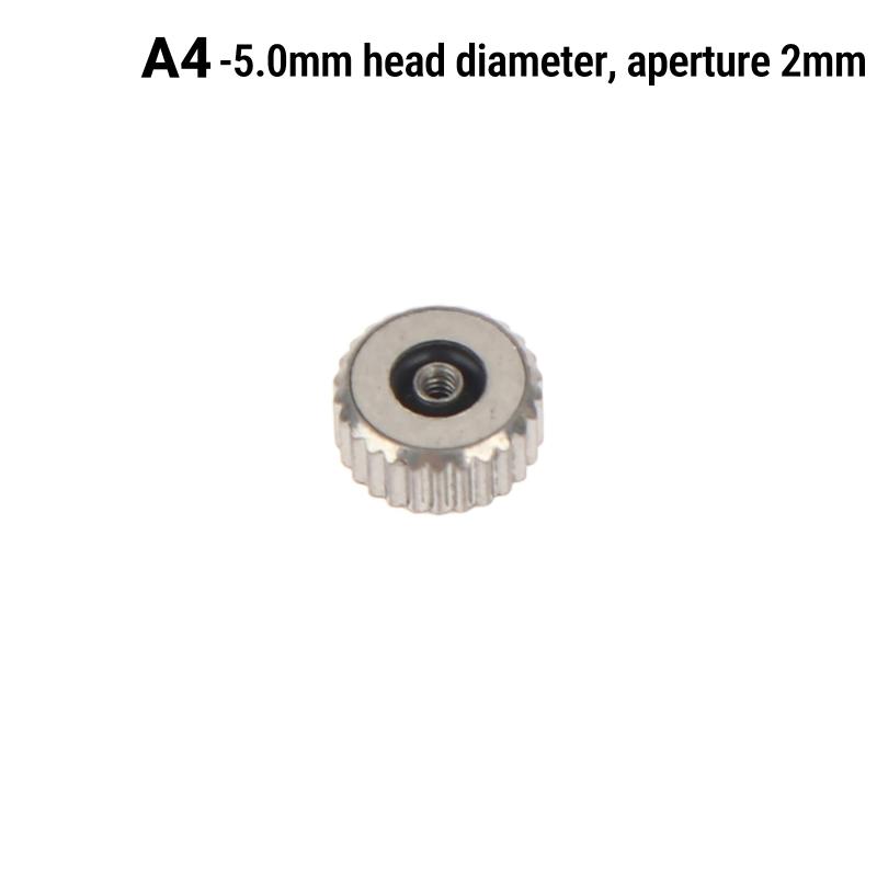 1 ks Korunka na hodinky Nerezová oceľ 2,0 mm Veľký priemer 3,0-7,0 mm Náhradné diely na opravu hlavy hodiniek Príslušenstvo 5.0mm strieborná