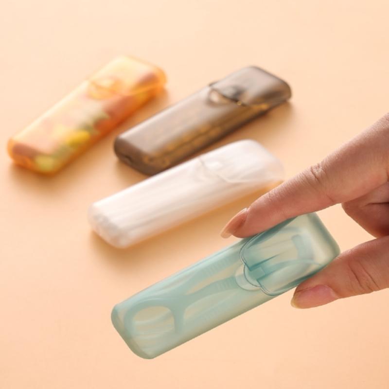 Mini Oppbevaringsboks Reise Bærbar Gjennomsiktig Tannpirker Bomullspinne Boks For Utendørs Reise Kjøkken Restaurant Forsyninger