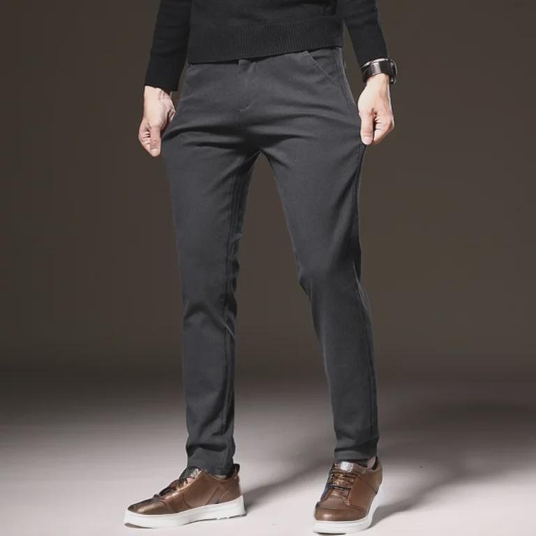 Men's Slim Fit Velvet-Lined Business Casual Pants - Stylish, Comfortable, and High-Quality Trousers