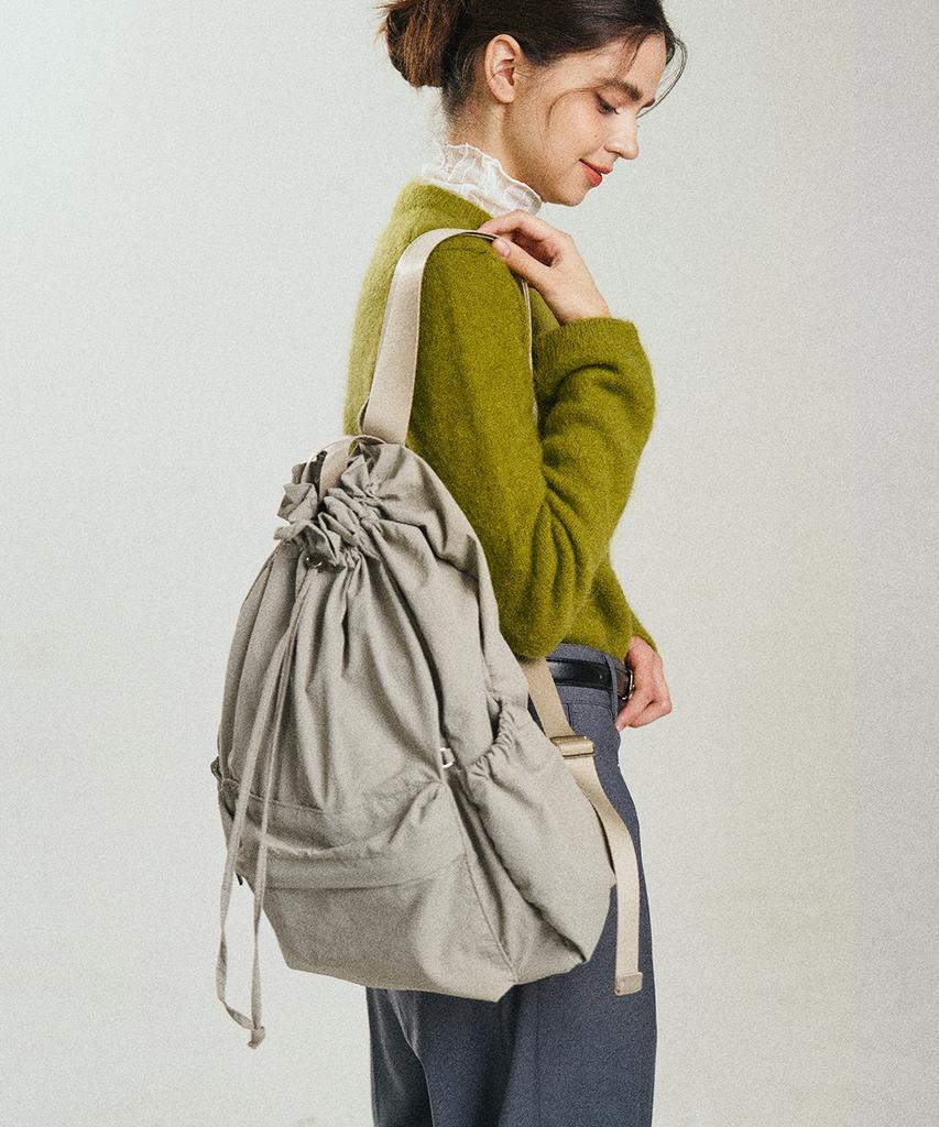 Trm Trm Recycled Nylon Drawstring Backpack T33W Grey