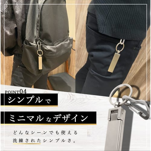 PERDIN Bag Hanger, 16kg Weight Capacity, Bag Hook, Smartphone Stand, Key Holder (Matte Silver Set)