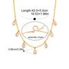  Fashion Teardrop-shaped White Cubic Zirconia Pendant Necklace 18 K Pvd Plated Statement Collar Necklace Jewelry Gift