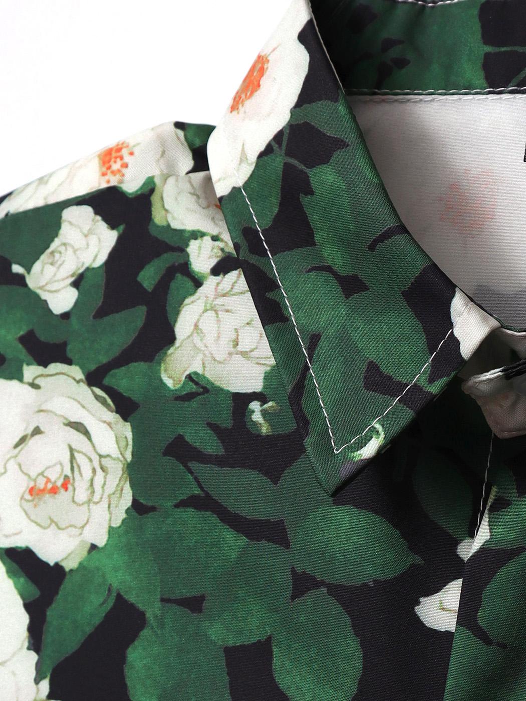 Свободная свободная рубашка с коротким рукавом и цветочным принтом авокадо — фото 5