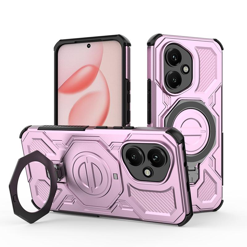 KEYSION Shockproof Magnetic Case for HONOR 400 Pro 5G Upright Live Metal Ring Stand Phone Back Cover for Huawei Honor 400 5G