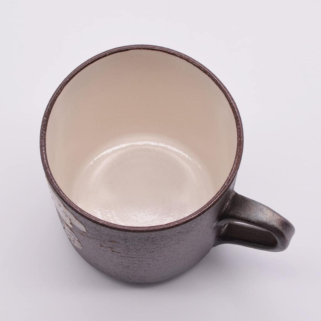 Maeken Kyo-yaki, Kiyomizu-yaki, Seiho-gama Mug, 200ml, Grape Design, Made in Japan, Brown, 256715