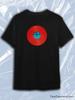 TeeSensation Black Crew Neck Short Sleeve T-Shirt with Red Deftones Vinyl Record Print