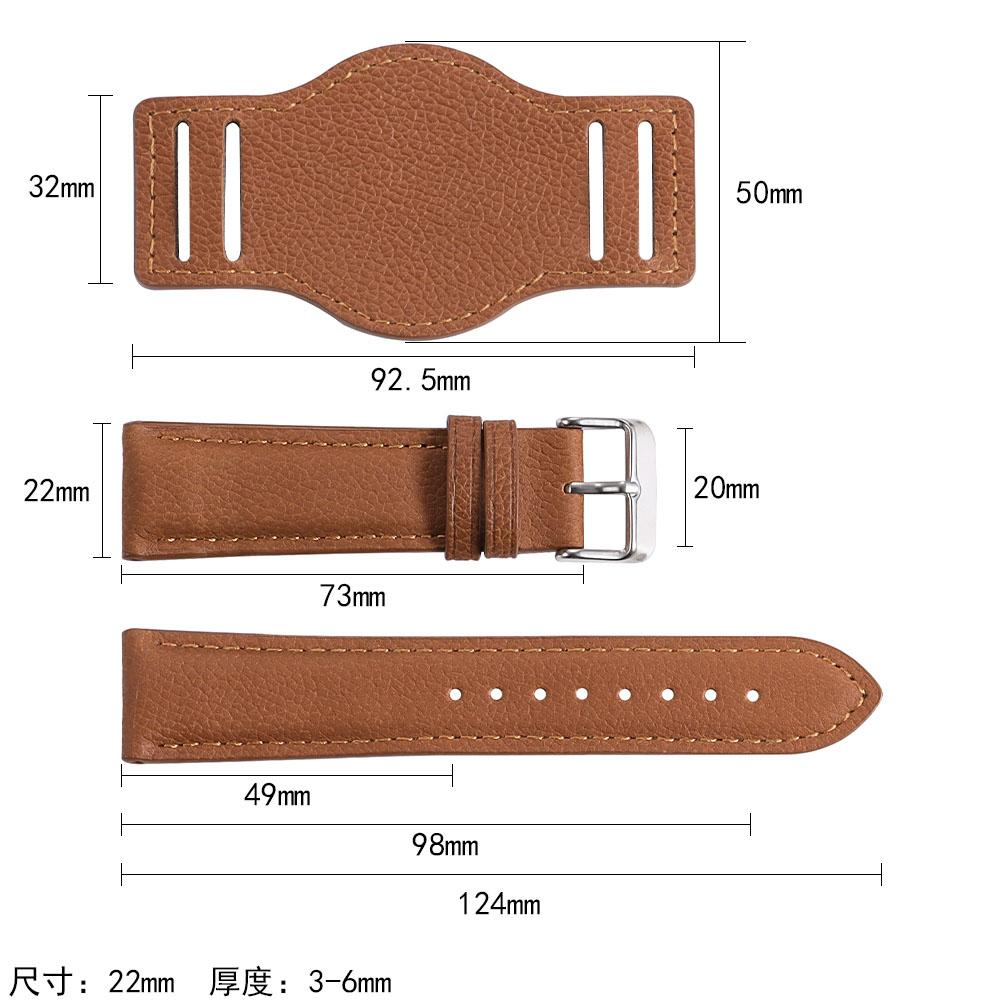 Calfskin Watch Strap with Mat Bund Band Retro Genuine Cowhide Brown Coffee Wristband for Men Women Watch Bracelet 18mm 20mm 22mm