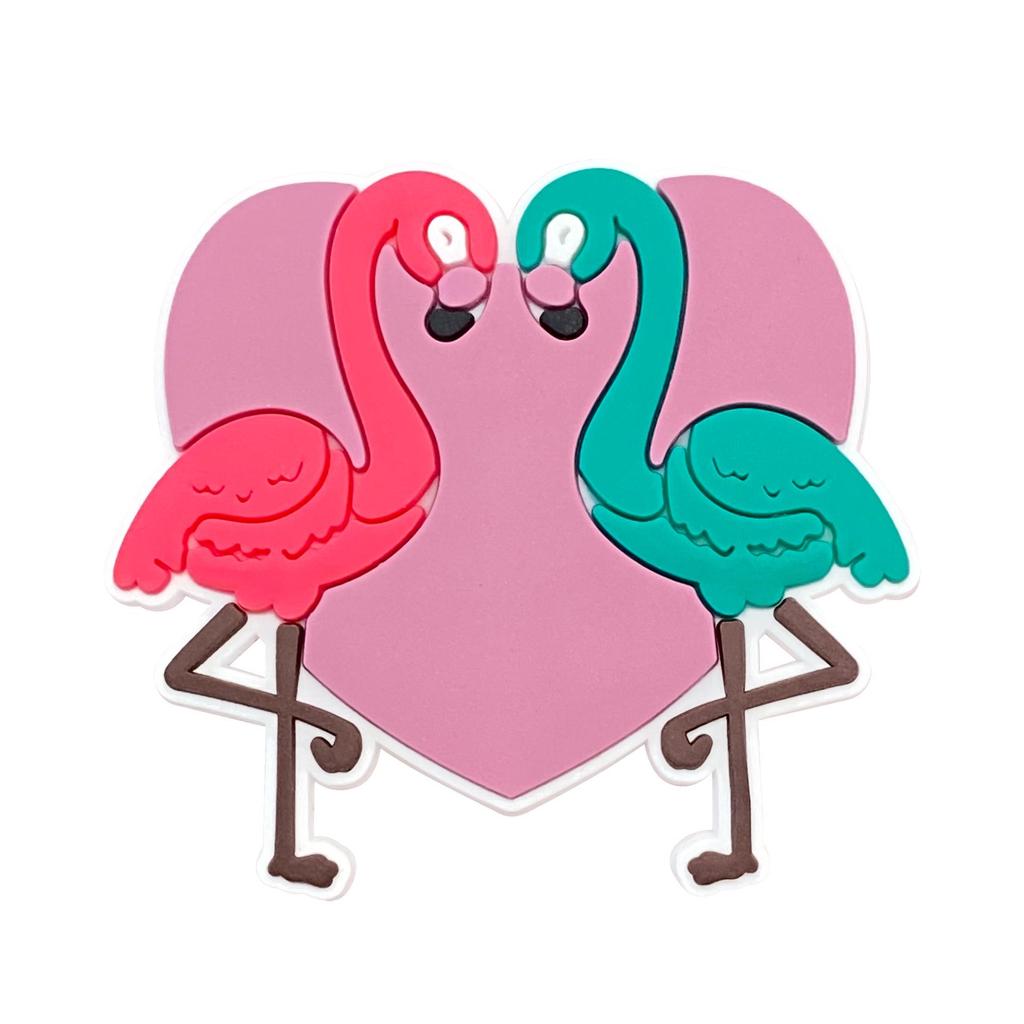Flamingo Crocs Accessories: PVC Soft Rubber Flowers & Cartoon Shoe Buckles