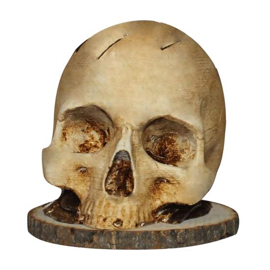 

Skull-Shaped Knife Holder with Bone Texture Dark Horror Kitchen Decor for Halloween Gothic Style Stable Unique Gift for Horror Fans A