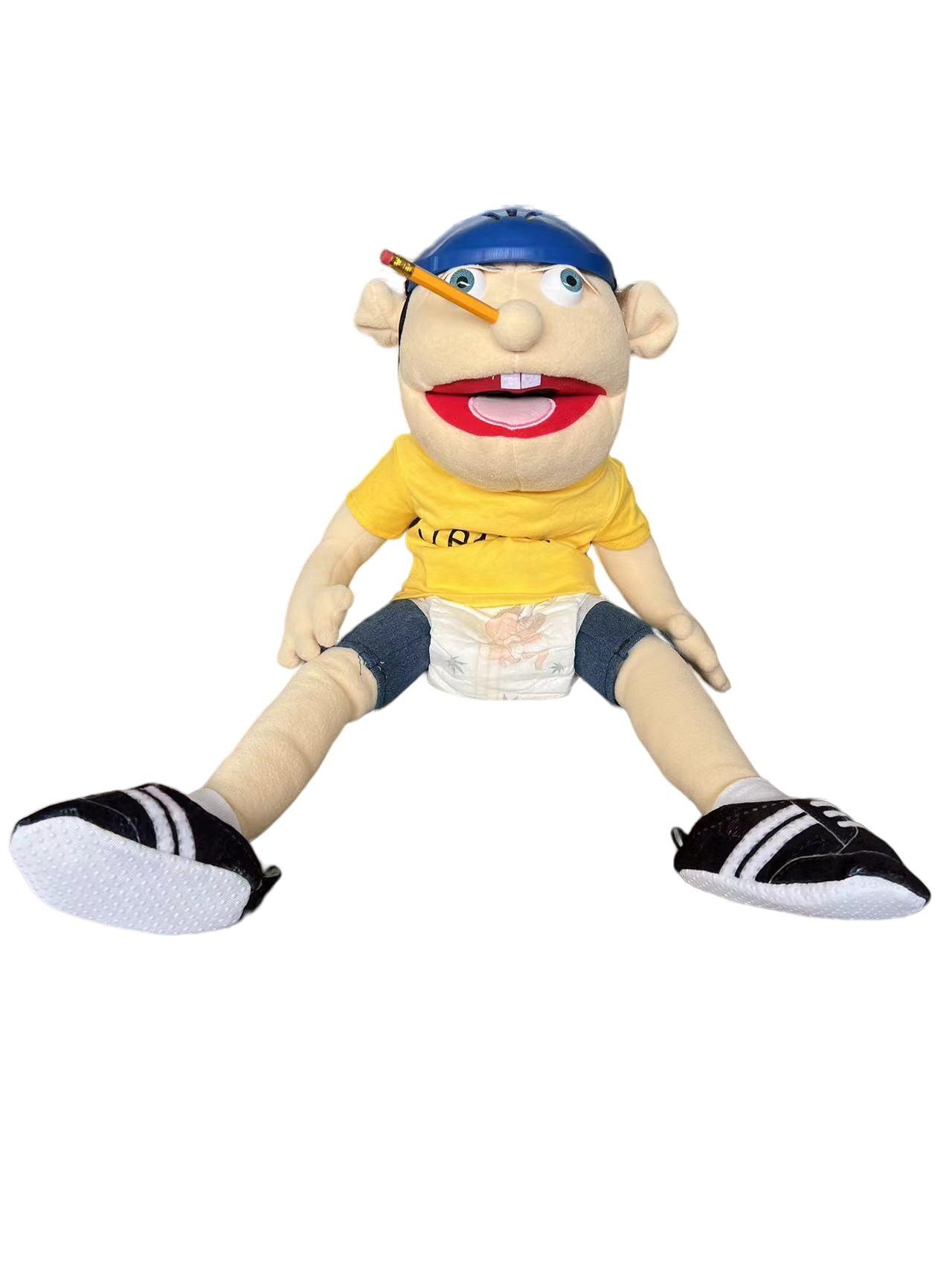 60cm Funny Hand Puppet Plush Toy With Moving Mouth Interactive Educational Doll For Kids Role Play Gift