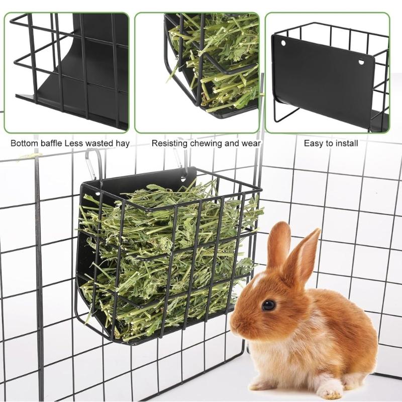 Metal Guinea Pigs Feeder With Anti Tipping Grille Removable Hays Rack top sale China Mainland