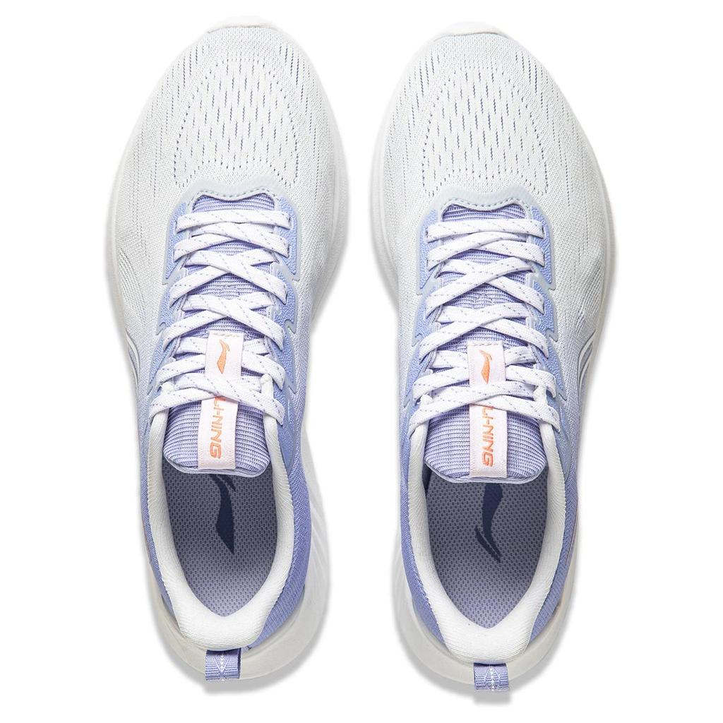LiNing Lightweight Breathable Shock Absorbing Durable Low Top Running Shoes Women Sneaker Gray Blue ARSU016-3