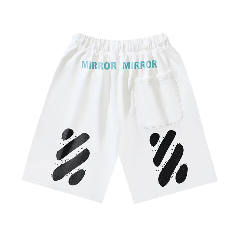 1209 Off-White Spring and Summer New OW Small Yellow Label Striped Printed Men's and Women's Casual Loose Shorts