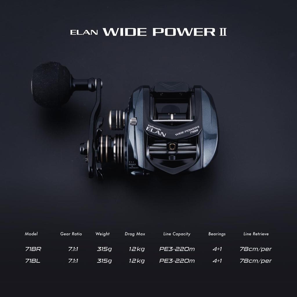 Tailwalk ELAN WIDEPOWER2 71BL Baitcasting Reel