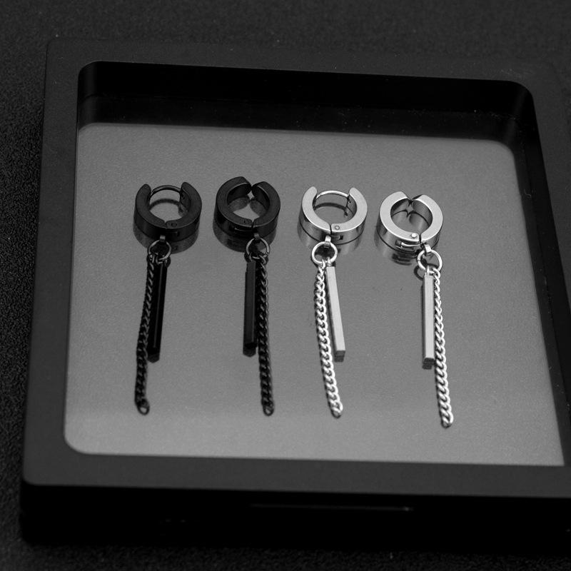 Fashion ins titanium steel men's ear clips neutral style 1PC hip-hop stainless steel punk earrings earrings
