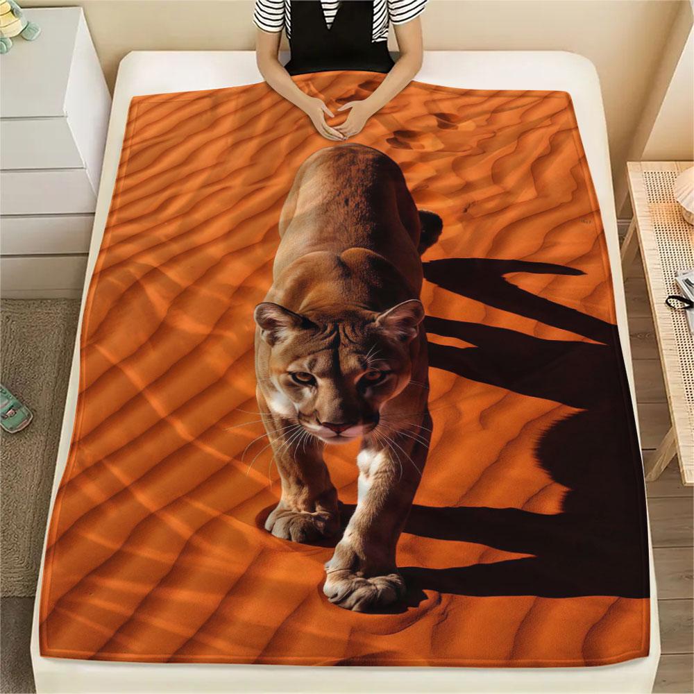 1Pc DuneBeasts Print Flannel Blanket, High quality Comfortable for All Seasons, Home Decor, Warmth and Comfort, Perfect for Christmas Gifts
