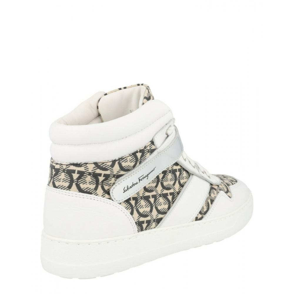 Salvatore Ferragamo Noe High Top Sneakers White