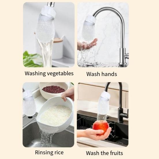 Universal Faucet Water Filter Bag with Non-Woven Fabric High-Density Sediment Remover for Tap Water Rust Particles Anti-Splash Reusable Faucet Filter