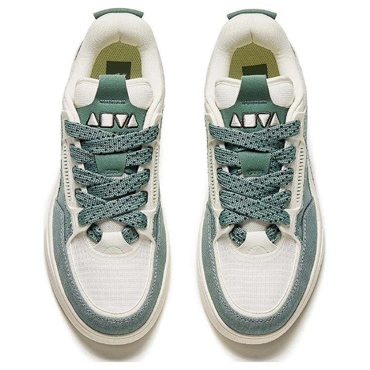 New Anta AOJIE Anti-Slip Wear-Resistant Low-Top Skateboard Shoes Men's White Green 112428041-2