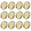 12Pcs Stainless Steel Split Type Glass Jar Lids Round Lkproof Sling Covers Kitchen Supply(XH00179 Gold )