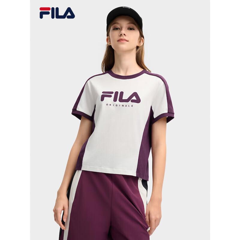 FILA Women s Color-block Knitted Short Sleeve T-shirt S