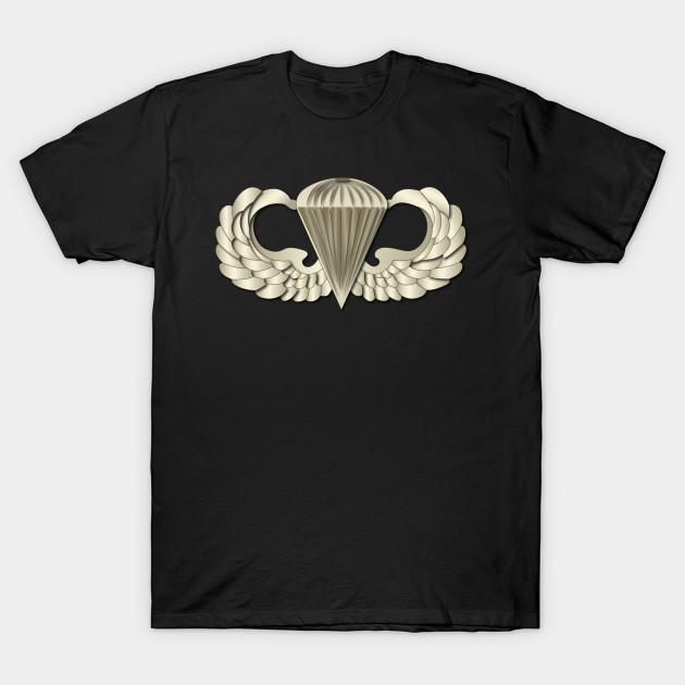 

Men Black Print T-shirt Airborne Wings No-Cut Transfer Paper Print Cotton Tshirt M