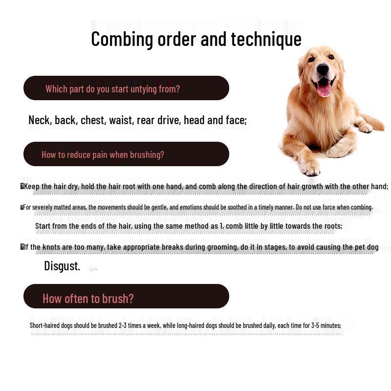 Double Row Pet Grooming Comb for Thick and Long Hair - Ideal for Large Dogs Like Golden Retrievers
