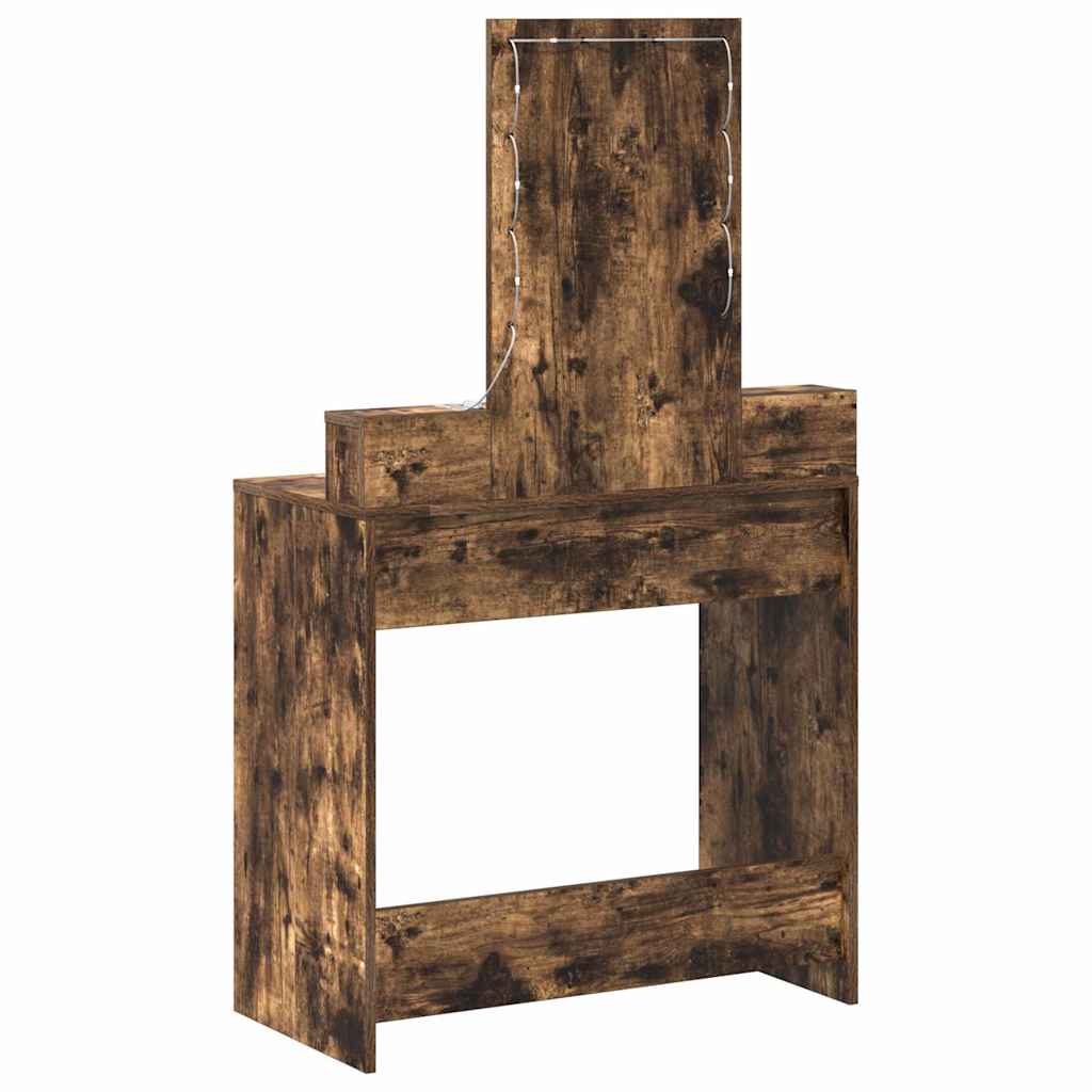 Makeup Table with Storage Brown 79 x 41 x 140 cm Engineered Wood